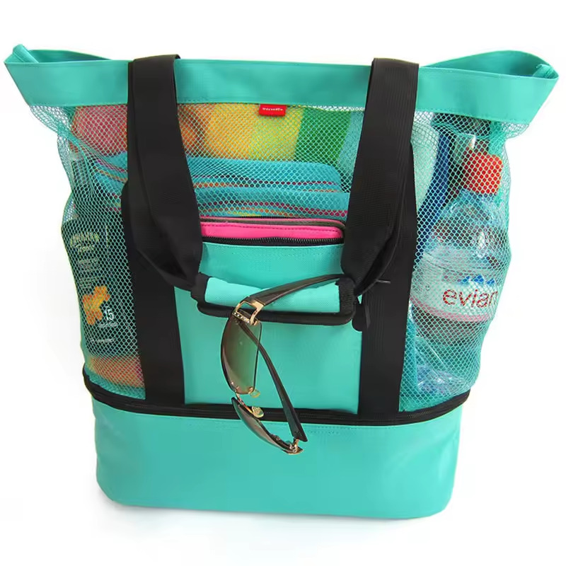 Mesh Beach Shoulder Bag With Cooler