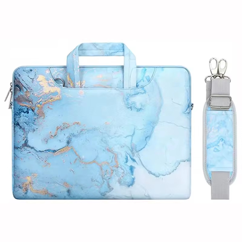 Watercolor Marble Case Notebook Briefcase Laptop Bag