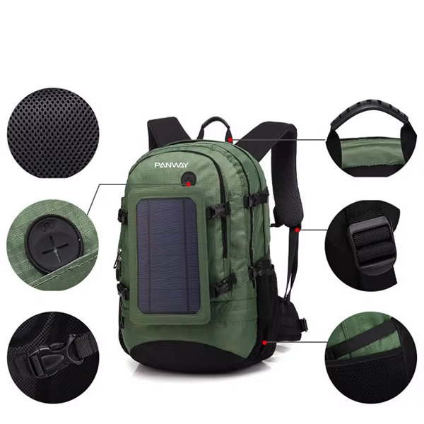 Customized Hiking Backpack With Solar Charger